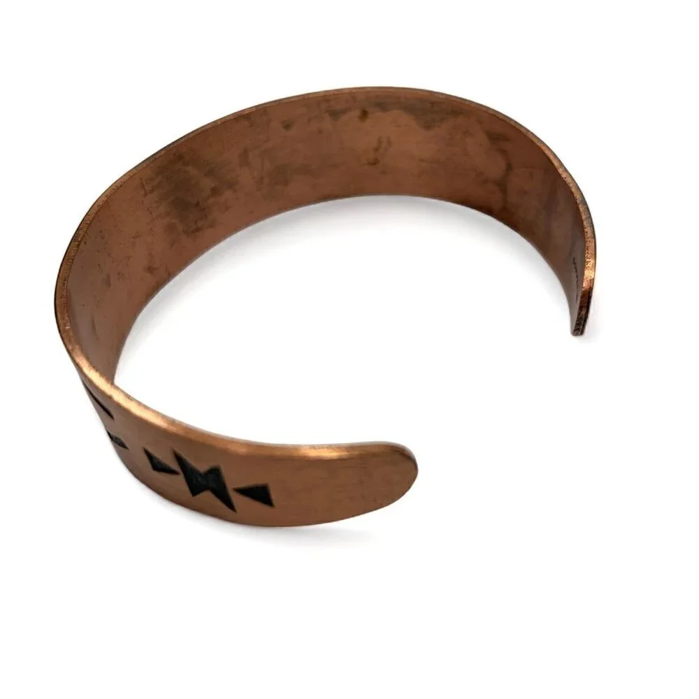 Wheeler Manufacturing Company Vintage Copper Cuff Bracelet Southwestern 1990